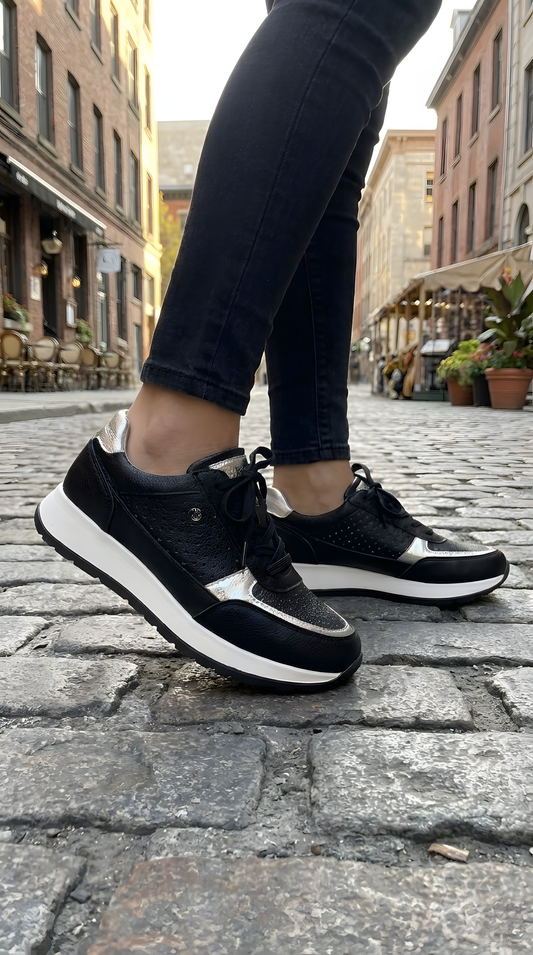 Tenis deportivos mujer, de cuero, cómodos y casuales - Moon