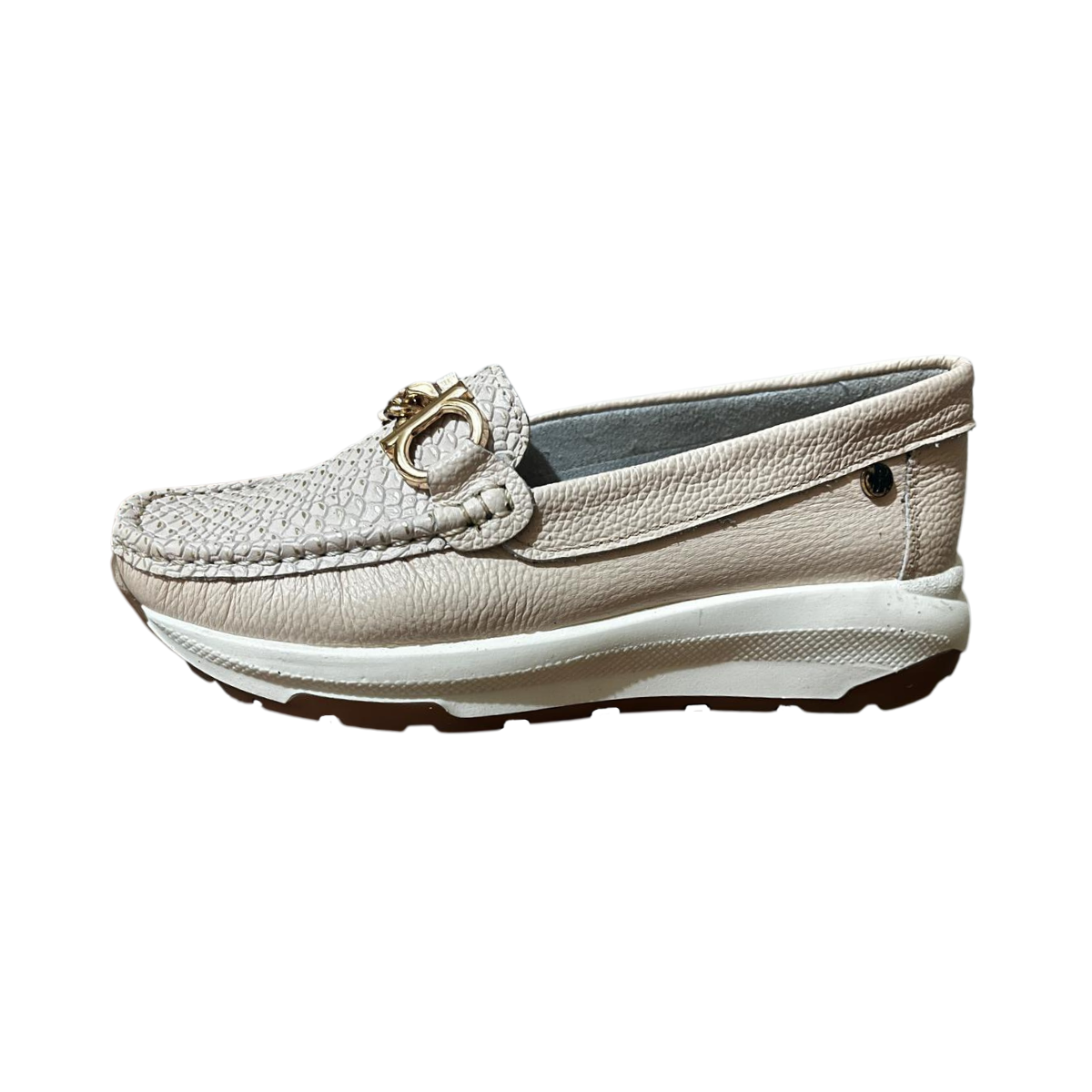 Mocasines para mujer, de cuero, cómodos con suela deportiva antideslizante