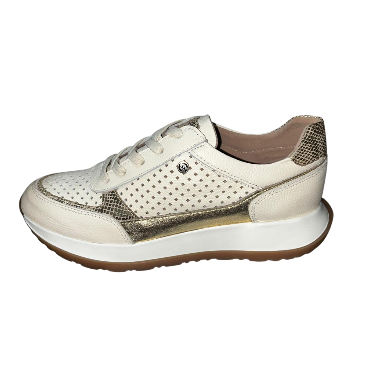 Tenis deportivos mujer, de cuero, cómodos y casuales - White Gold