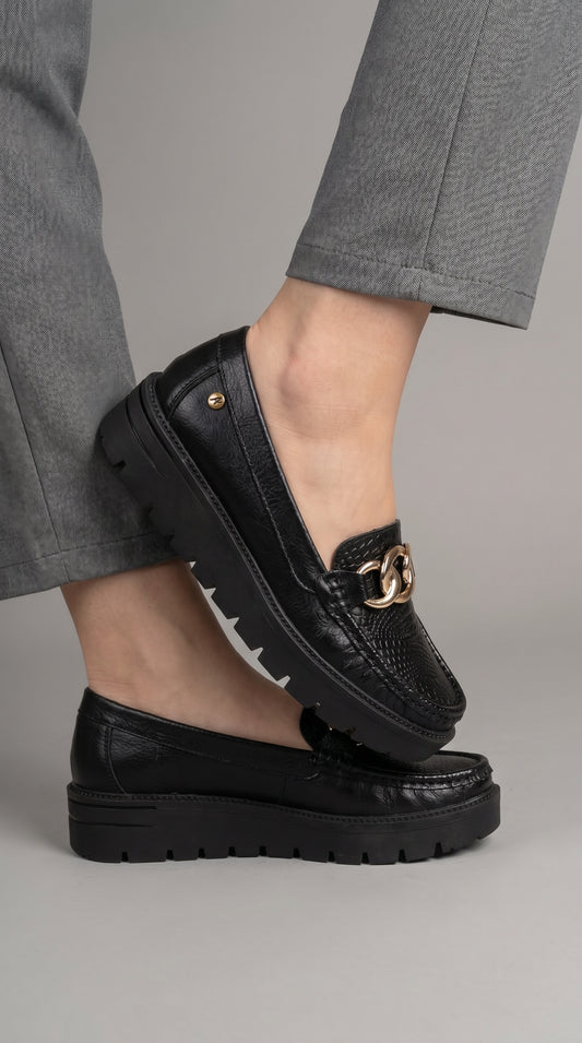 Mocasines para mujer, de vestir, en cuero, cómodos con suela antideslizante