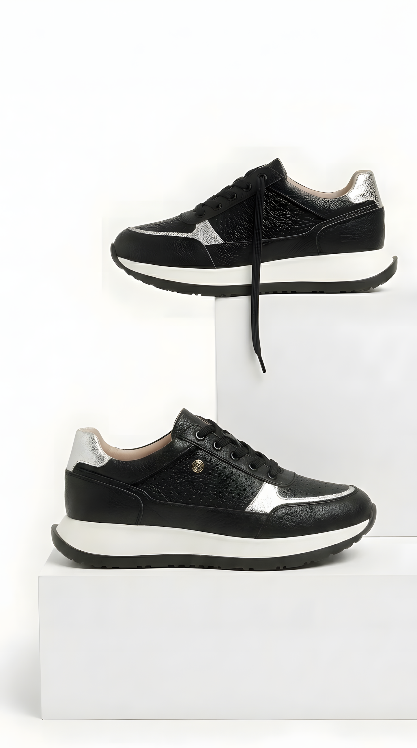 Tenis deportivos mujer, de cuero, cómodos y casuales - Moon