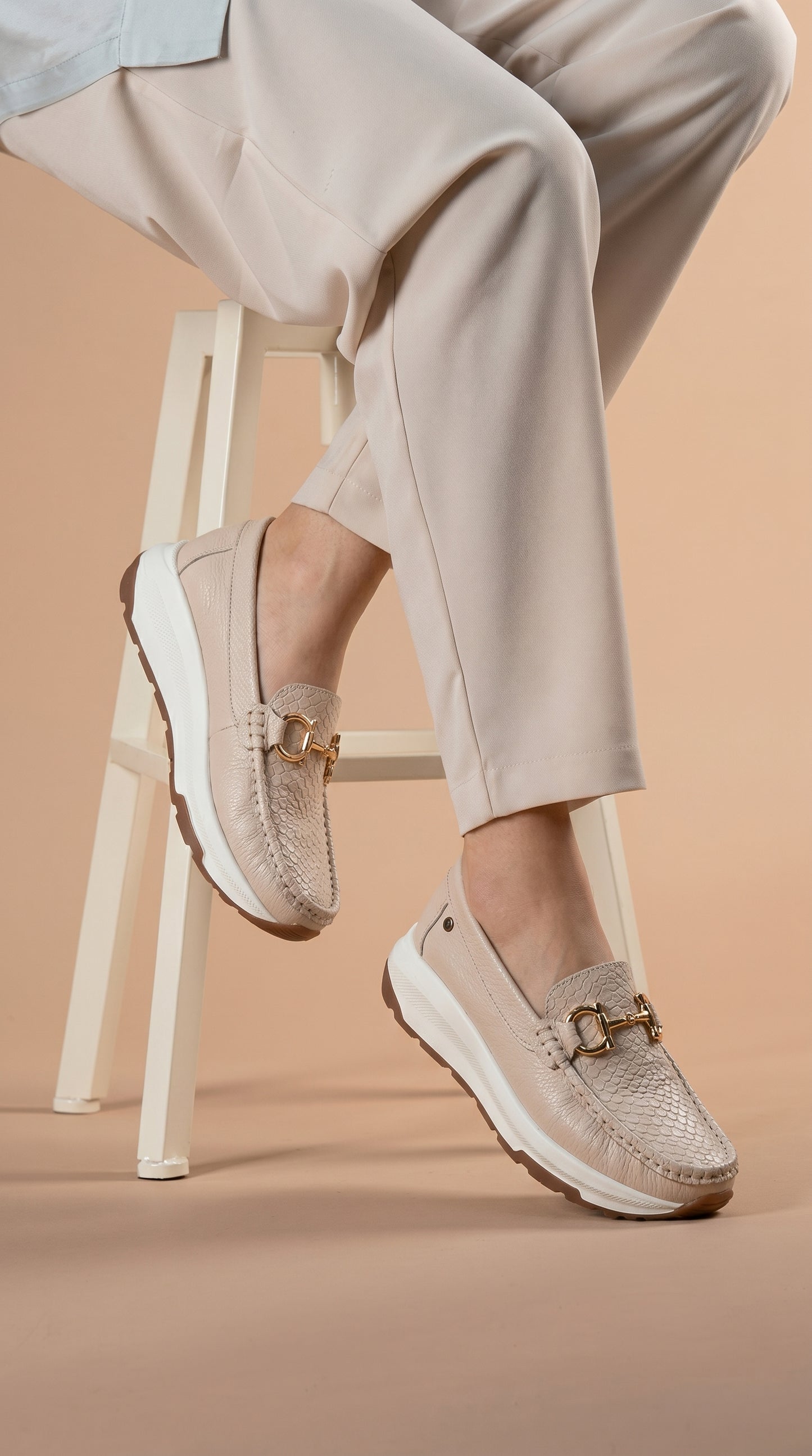 Mocasines para mujer, de cuero, cómodos con suela deportiva antideslizante