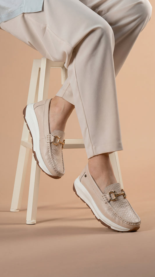 Mocasines para mujer, de cuero, cómodos con suela deportiva antideslizante