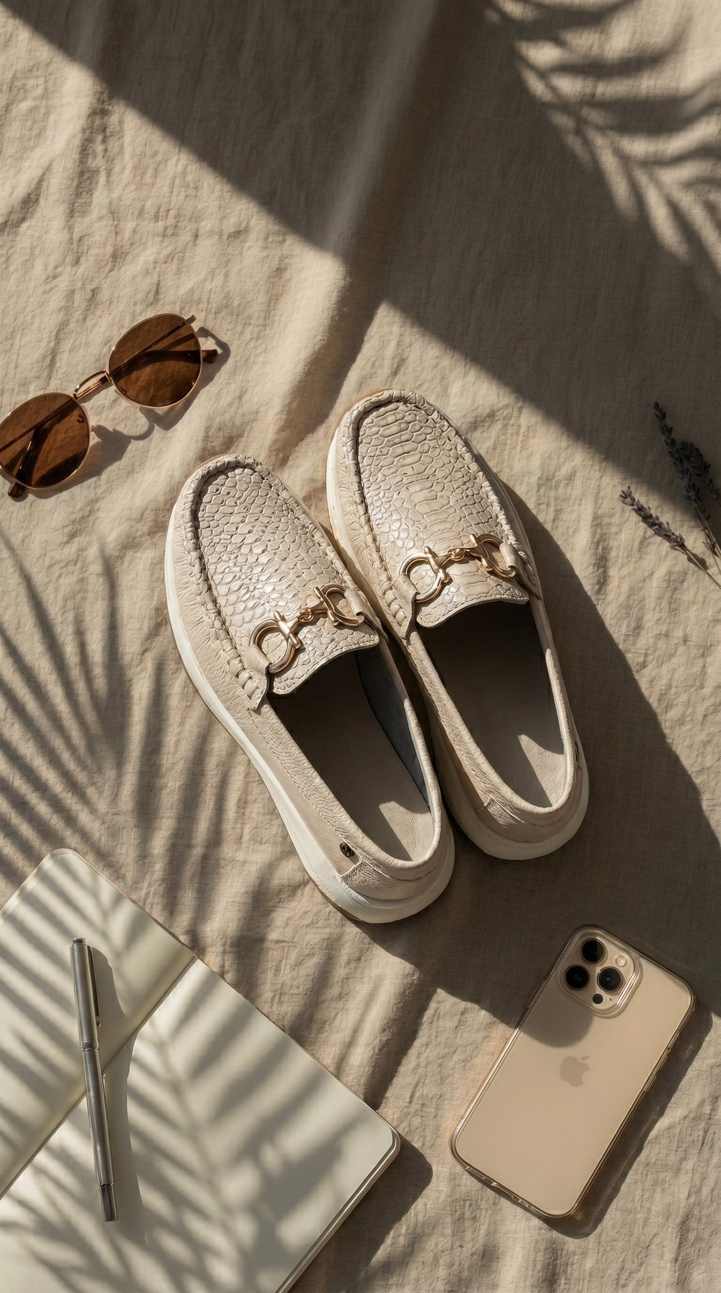Mocasines para mujer, de cuero, cómodos con suela deportiva antideslizante