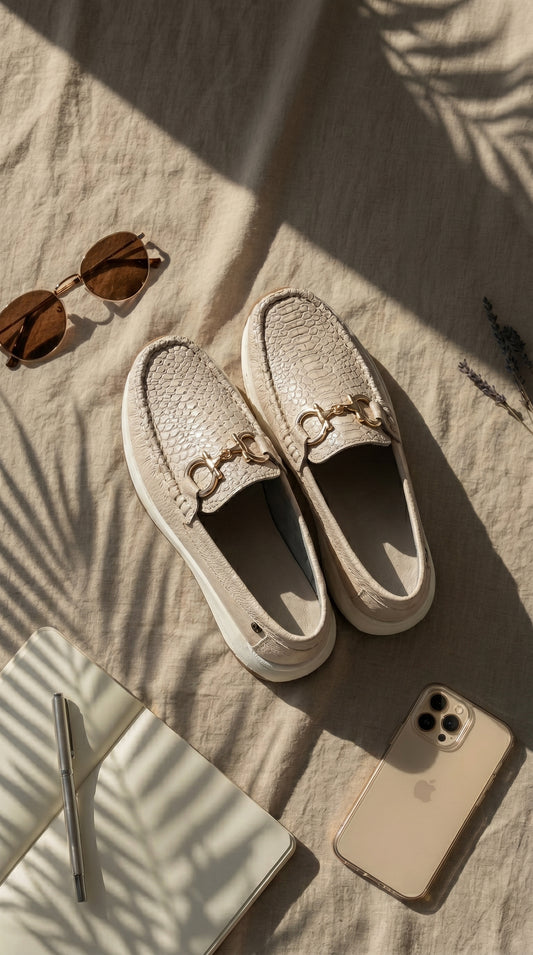 Mocasines para mujer, de cuero, cómodos con suela deportiva antideslizante