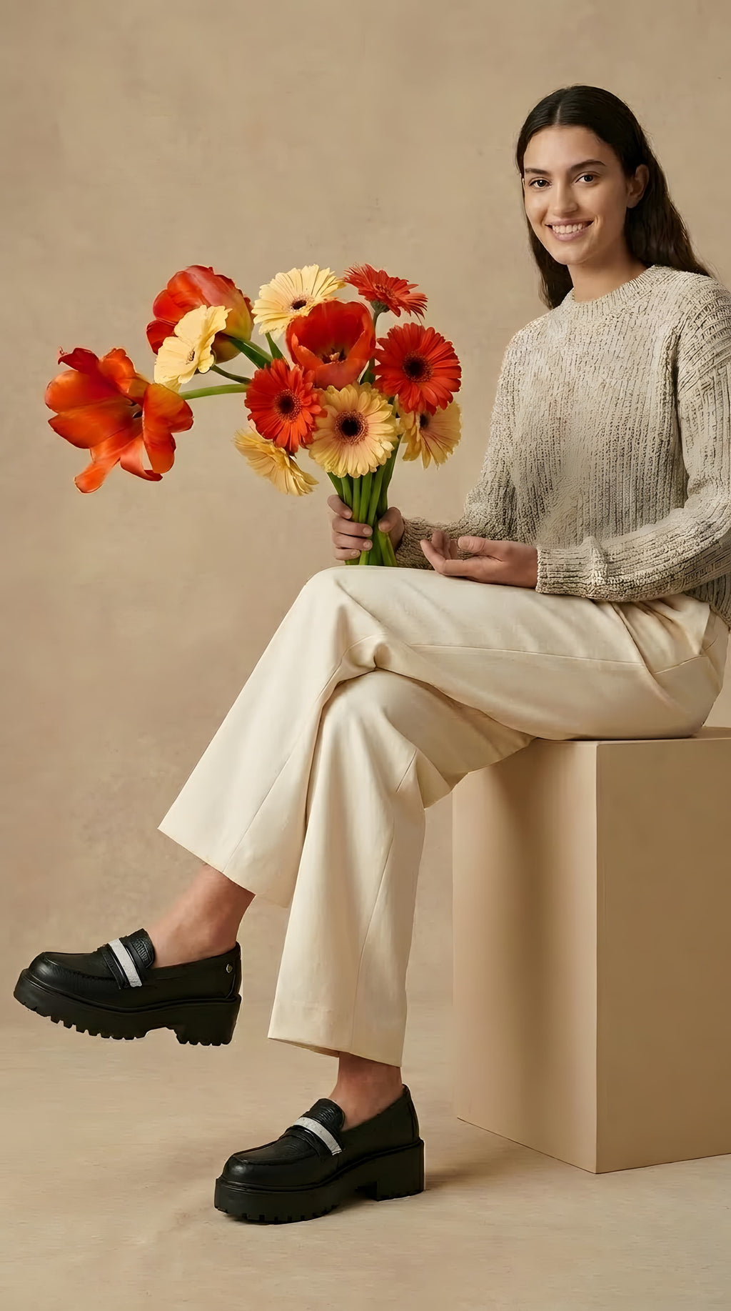 Mocasín Loafer Mujer en Piel con Plataforma