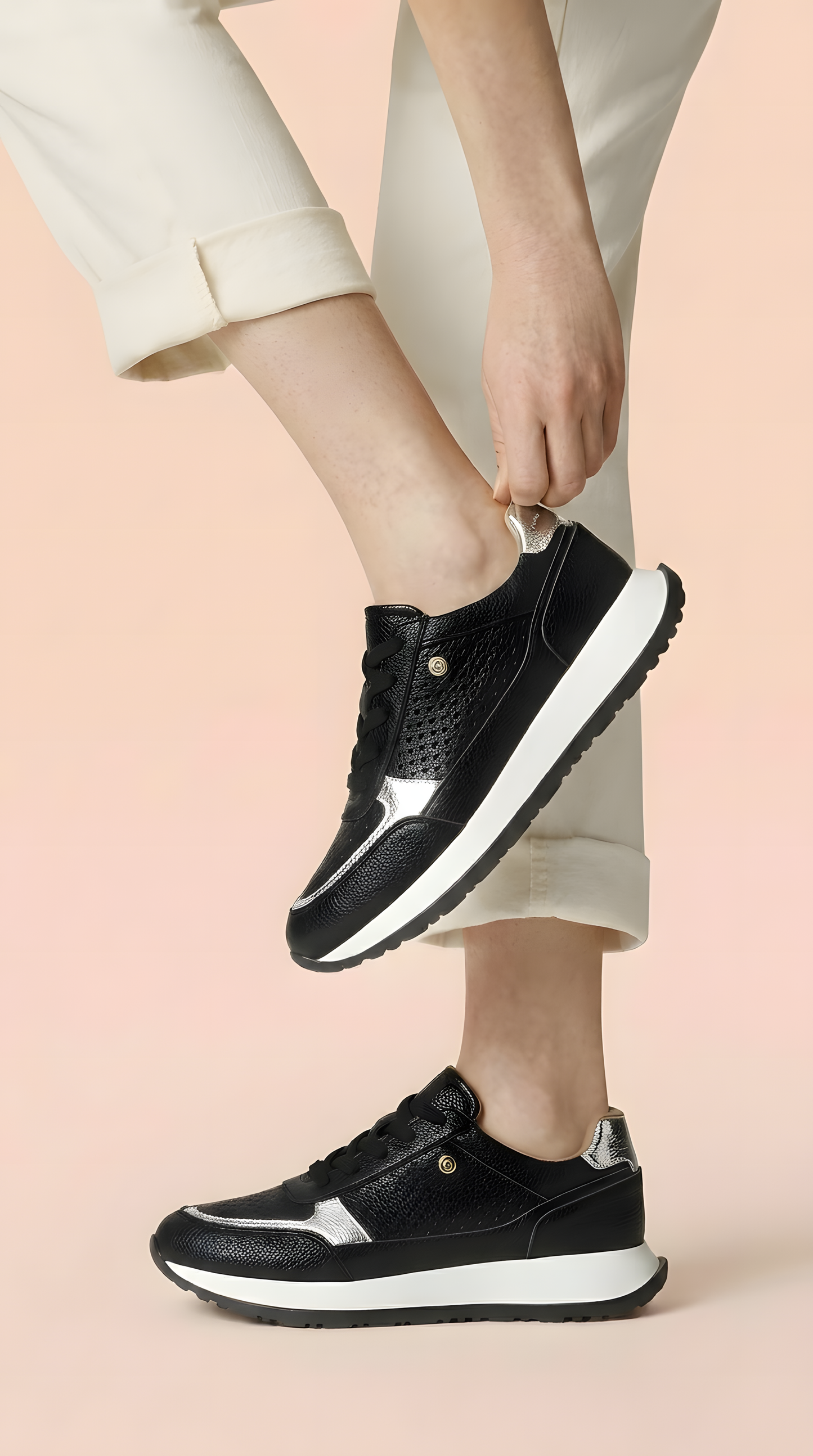 Tenis deportivos mujer, de cuero, cómodos y casuales - Moon