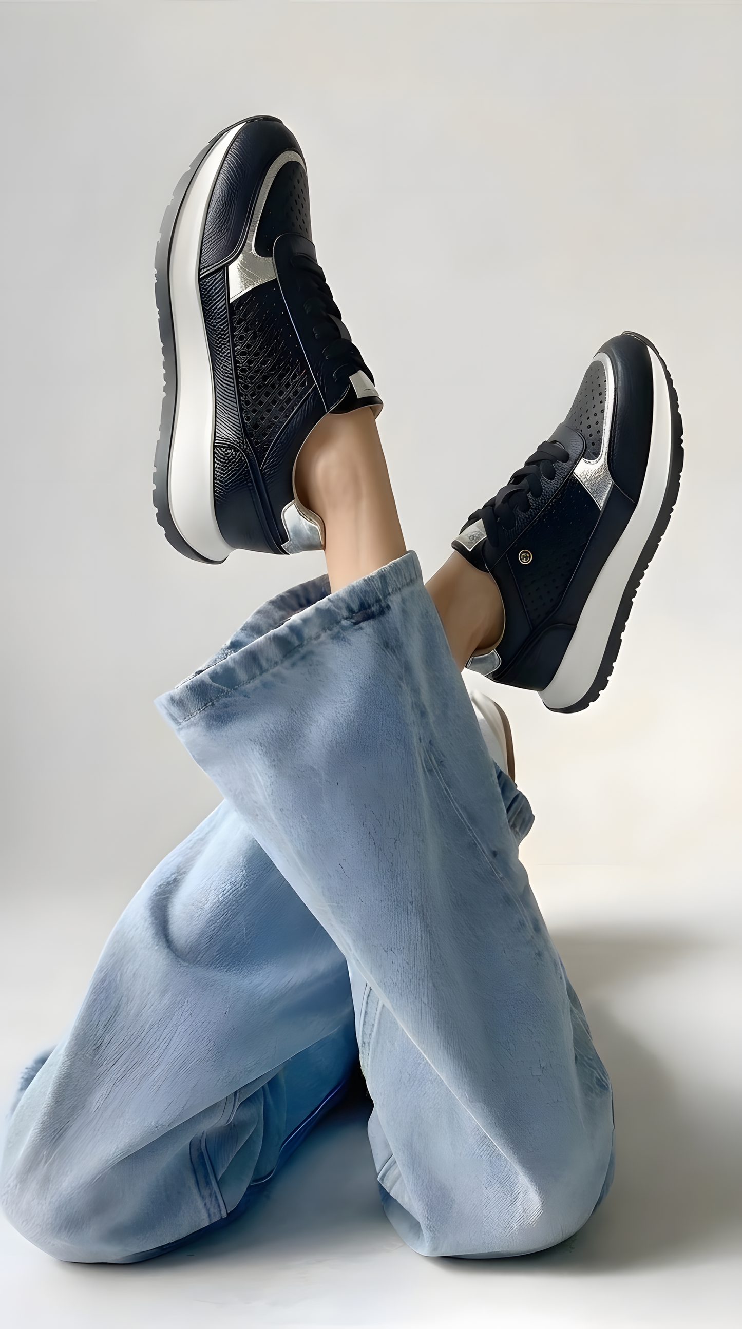 Tenis deportivos mujer, de cuero, cómodos y casuales - Moon