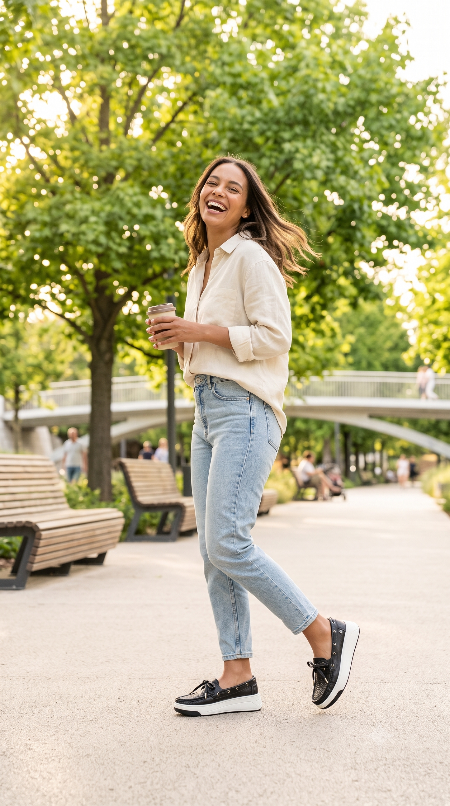 Mocasines negros/ Mocasin con cordones Mujer