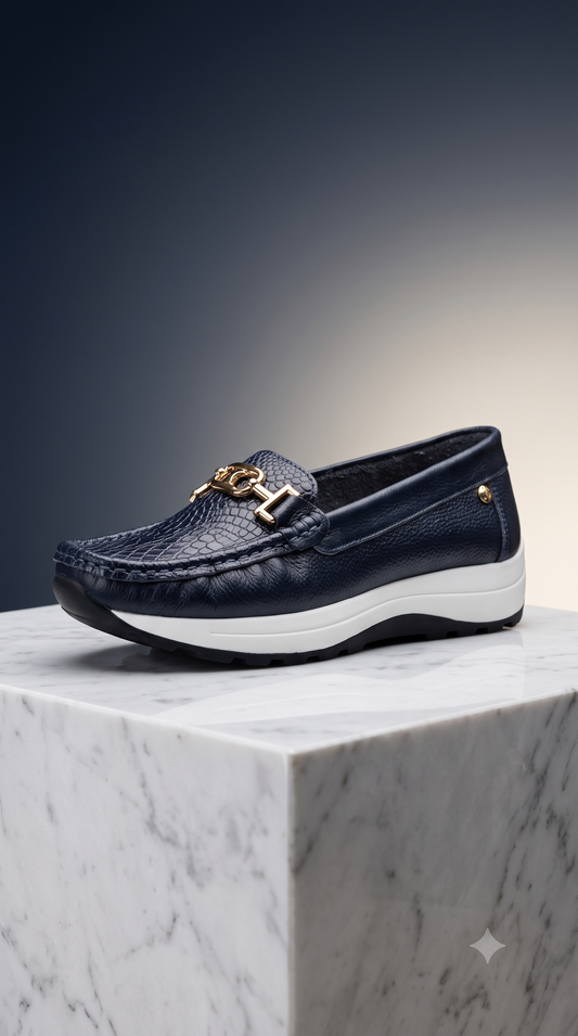 Mocasines Mujer Juveniles Azules en Cuero | Zapatos Mocasines Mujer | Estilo Gommi | Ramos