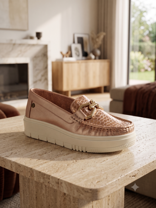 Mocasin para Mujer  Oro Rosa | Camina cómoda. Vístete elegante. Repítelo cada día.