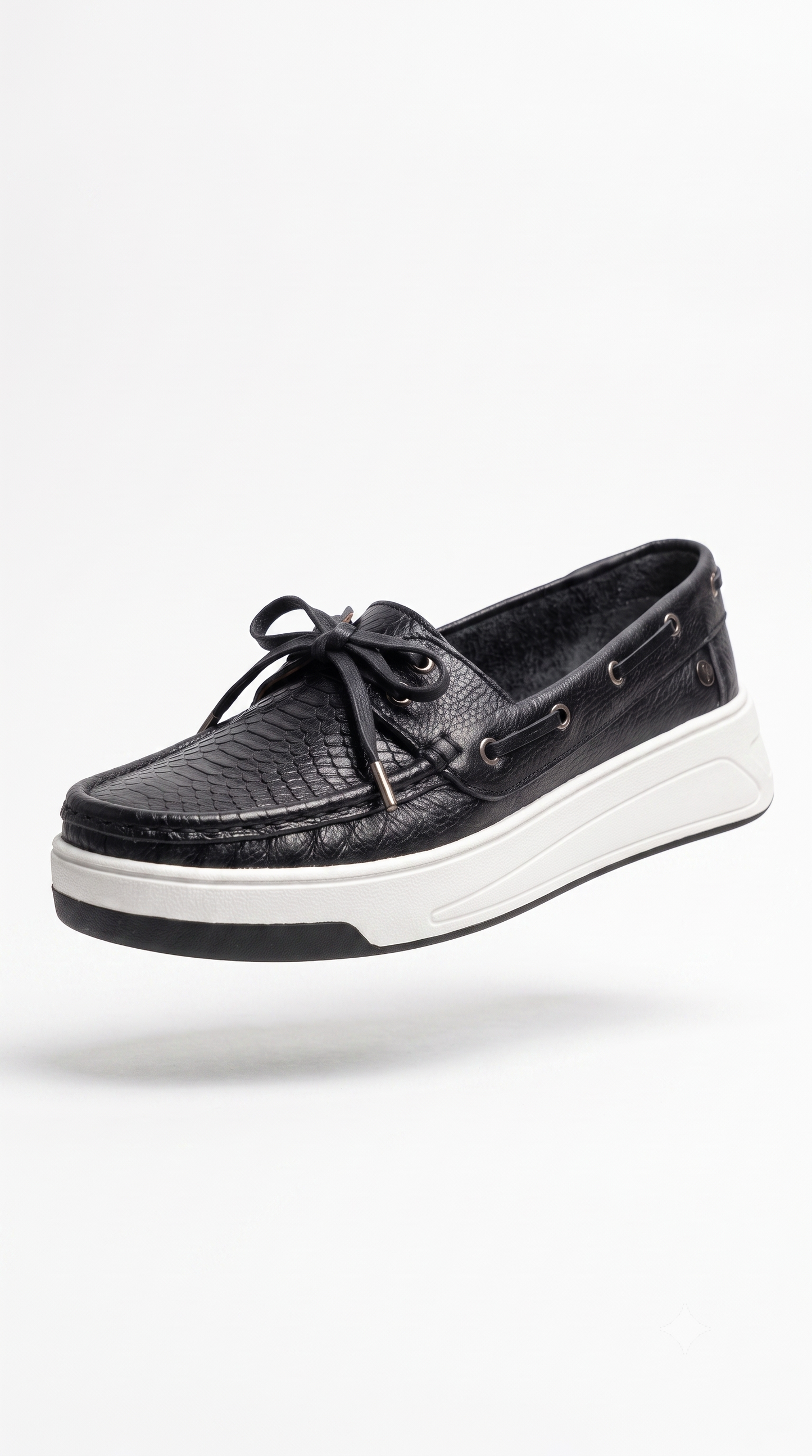 Mocasines negros/ Mocasin con cordones Mujer
